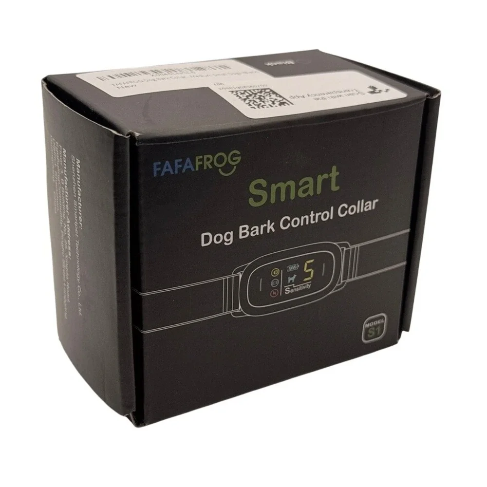 FAFAFROG Smart Dog Bark Collar Vibration S1 Black Training Device Pet Supplies